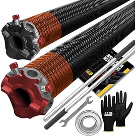 Garage Door Torsion Spring Replacement 2" Pair 273x2x41 w/Winding Bars, 1" Steel Bearing, Gloves & Wrench Precision E-Coating 5-Year Warranty Min. 30,000 Cycles for Left and Right Side of Garage Door