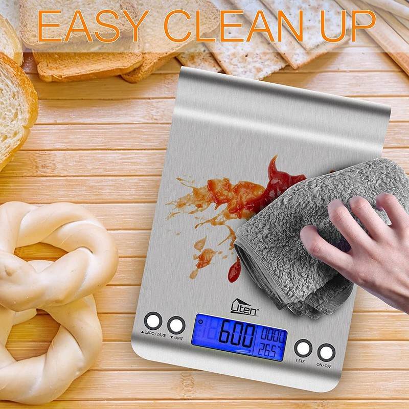 Kitchen Scale, Uten Digital Kitchen Scales Ultra Slim Multifunction Stainless
