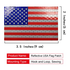 EmWoot 2PCS America American Flag Patches IR Infrared Reflective Patch Laser Cut Patch Morale Patch Hook and Loop(3.5x2 Inch Red)