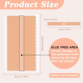 YINGLUBEN 320Pcs Eyelash Extension Tape Lash Tape, Lash Extension Supplies, Under Eye Tape Breathable Micropore Tape for Individual Eyelash Extension Tech Supplies