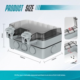 Outdoor Outlet Box with 32.8Ft Extension Cord,NEMA 5-15R,IP66 Waterproof Outdoor Outlet Box w/Lockable Cover & LED Indicator (Double Plug Socket) -Perfect for Gardens, Yards & Sports Fields