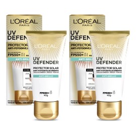 Pack X2 Unidades Protector Solar Facial Antibrillo Fps 50 Uv Defender
