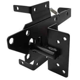 Vinyl Gate Latch Black (for Vinyl, Wood, PVC etc Fencing) Fence Gate Latch w/Mounting Hardware - Gate Latches Have a 90 Degree Bracket Resulting in a Positive Latch to Gate Connection
