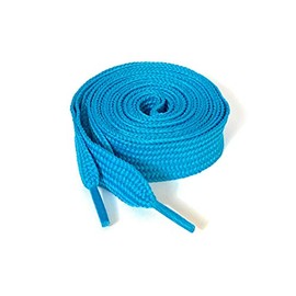 TI Lace Thick Flat Athletic Oxford Flat Dress Canvas Sneaker Boots Rainbow Color Selection Shoe Laces Wide Flat 3/4" Inches (Turquoise)