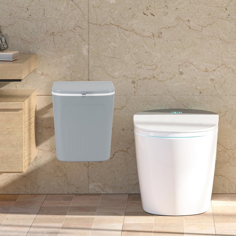Nesmilers 3.2 Gallon/12 L Wall Mounted Garbage Can, Hanging Cabinet