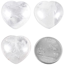 Nupuyai Pack of 5 Gemstone Heart Crystal Healing Stone Heart Shape Palm Stone Worry Stone Lucky Charm Heart Stone for Jewellery Making Decoration