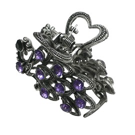 Small Metal Jaw Clips Sparkly Crystals in the Design of a Phoenix U86420-0289PurpleAmberCab