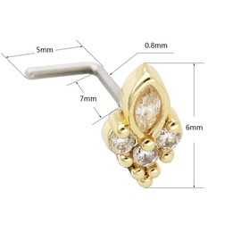 Excepro 20G (0.8MM) Nose Studs 316L Surgical SS Multicolor Star CZ Body Jewelry Cartilage Studs Nose Rings