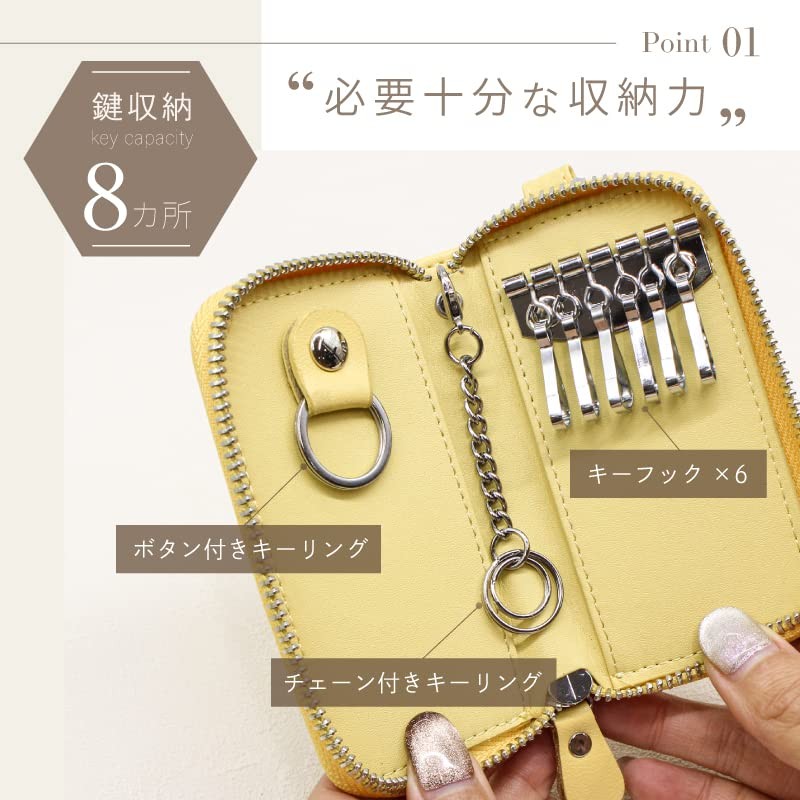 Stablue Genuine Leather Key Case, Women's, Stylish, Men's, Key Ring,
