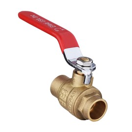 EFIELD 1-Inch Solder Sweat Brass Full Port Shut-off Ball Valve, 600 WOG (Water, Oil and Gas), Female Sweat Solder Connector SWT x SWT, No Lead Brass