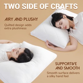 ROSUBA Down Alternative Pillows，Adjustable Alternative to Pillows，Queen Size Set of 2,Bed Pillows for Sleeping，Luxury Hotel Pillows for Back, Stomach or Side Sleepers