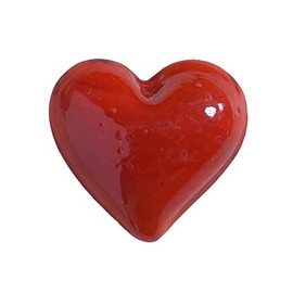 AREOhome HomArt Opaque Red Heart, 1-inch Length, Glass