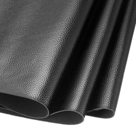 DMiotech Faux Leather Sheet 53 Inch x 12 Inch Metal Soft Grain Black PU Leather Roll for Handmade DIY Craft Projects