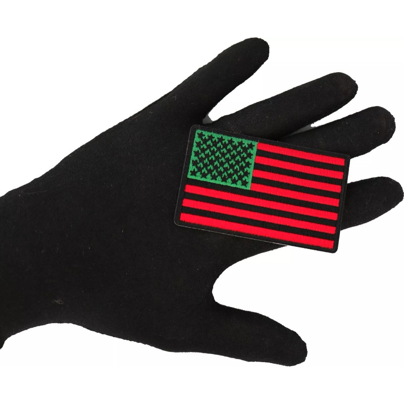 Ivamis American Flag with African Colors Iron on Patch- 3.2x2