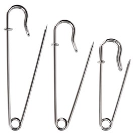 MVSSP Bulk Pack of 20 Heavy-Duty Safety Pins C Assorted Sizes (2", 3", 4") C Extra-Sturdy Pins for Blankets, Skirts and Crafts