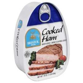 Bristol Cooked Ham 16oz  EXP *  2029 Fully Cooked Canned Meat Ready to Eat Food - 1 Ham