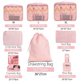 BAGAIL Packing Cubes for Suitcase 8 Set, Lightweight Luggage Packing Organizers Packing Cubes for Travel Accessories