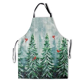 Granbey Colorful Dog Paws Apron, Christmas Tree, 28 x 33"