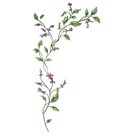 The Mad Stencilist Sweet Flower Vine Wall Stencil; TMS403