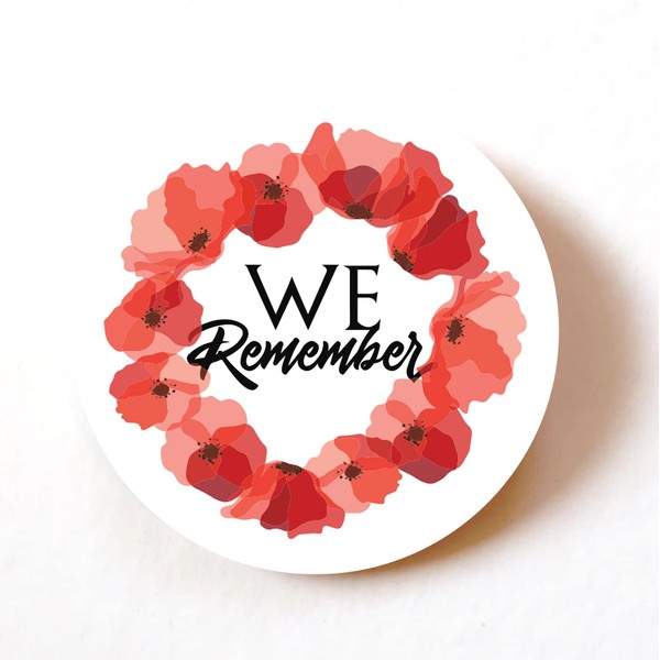 Pack of 72 Red Poppy Paper Labels - Remembering Our