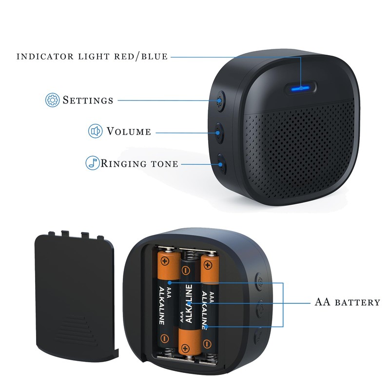 XTU Wireless Chime for J7/J9/J9 Plus/J10, Reception Range 328ft（200m), 0-110db