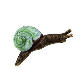 Ladies Beige Brown Enamel Snail Brooch Pin Brass 5.5x3.5cm, Brass, Without Stone
