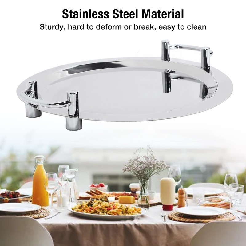 Stainless Steel Buffet Plate Bright Mirror Finish Serving Tray with