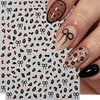 8 Sheets Leopard Nail Stickers 3D Self-Adhesive Cute Leopard Print