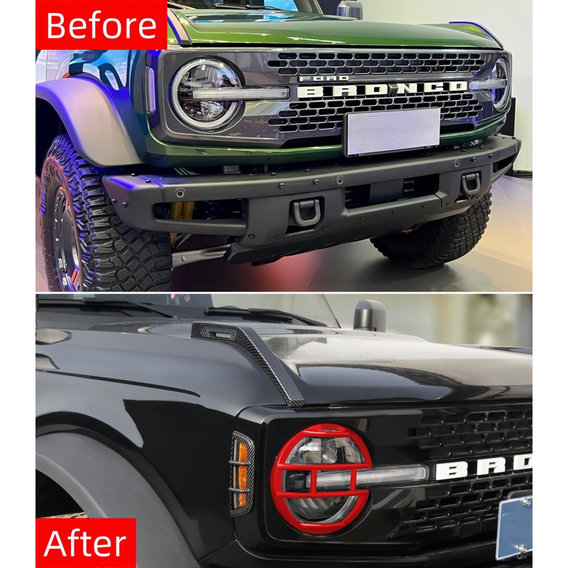 POETRYXIAO Bronco Headlight Guard Cover for 2021-2023 Ford Bronco,Headlight Lamp