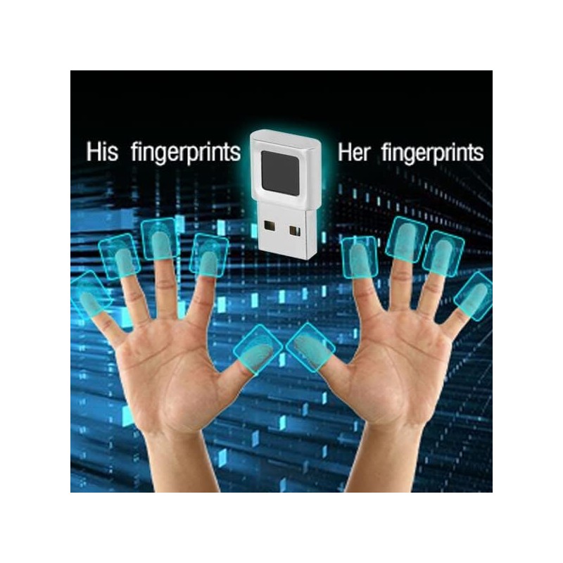 USB Fingerprint Reader, Biometric Fingerprint Scanner 360° Touch Fast Matching