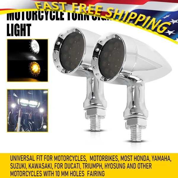 AUXITO_offical LED Blinker Turn Signal Tail Light Chrome For Suzuki