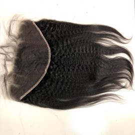 Topnormantic 13x6 Lace Front Kinky Straight, Invisible HD Transparent Swiss Lace Frontal Pre Plucked with Baby Hair 12A Brazilian Human Hair with Small Single Knots Free Part 12 Inch