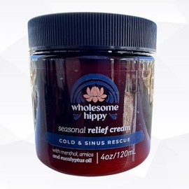 Wholesome Hippy Allergy Cold & Sinus Cream - Sinus Balm - Natural Remedy for Congestion Relief - WH 4oz