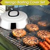 Herogo Cheese Melting Dome Set of 2, Round Stainless Steel