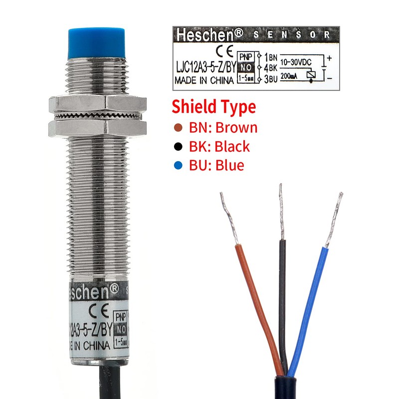 Heschen LJC12A3-5-Z/BY Capacitive Proximity Sensor Switch 1-5mm Detection 10-30VDC 200mA