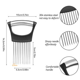 Upgraded Onion Holder for Slicing, New Stainless Steel Onion Slice Holder Lemon Slicer