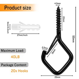 Screw Hooks,Screw In Hooks,Ceiling Hooks,20pcs Hooks For Hanging,Wall Hooks,Cup Hooks,Hooks For Hanging Heavy Duty,Ceiling Hooks For Hanging Plants,Screw In Wall Hooks,Hanging Hooks,Ceiling Hook