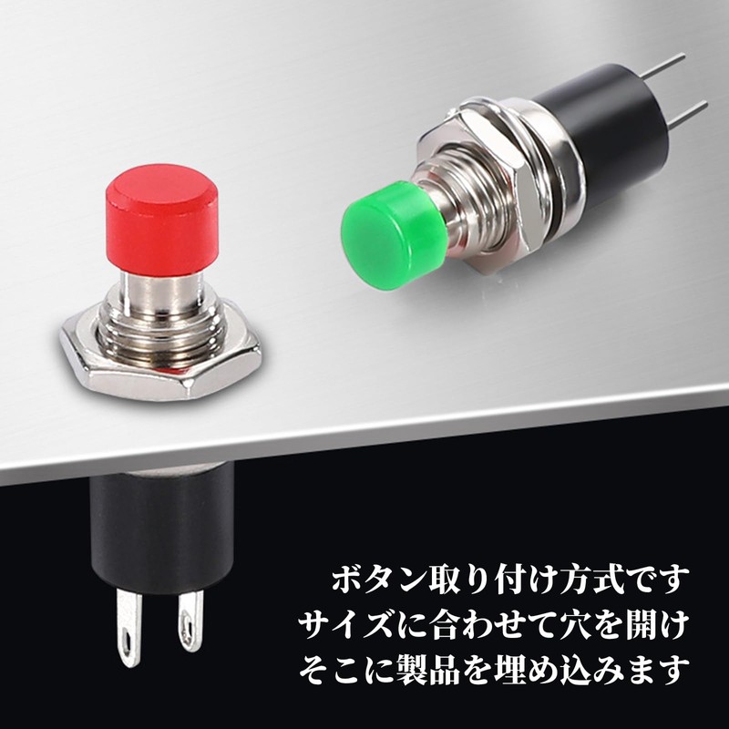 RICISUNG 12 Pcs Instant Push Button Switch, 6 Colors Push