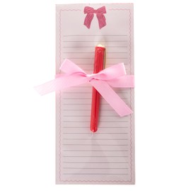 Graphique Bow Notepad with Pen, 100 Tear-Away Sheets for Grocery, Gifts & To-Do Lists, Writing Pad and Pen Set for Fridge, Kitchen, Office, Fun Gift