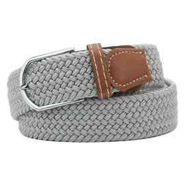 Huyfhksd Multicolored Elastic Woven Belts Casual Braided Stretch Belt for Men and Women, S, Light Gray