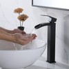 VCCUCINE Vessel Sink Faucet Black, Single Handle Single Hole Waterfall