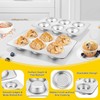 Homikit 1 Pack Muffin Pan, Stainless Steel Cupcake Tin with