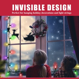 Miuezuth Mini Christmas Light Suction Cups [Set of 60] Small Clear Suckers for Fairy Lights, Light String Hooks Holders, Rope Light Caddy Window Suction Cup Clips Hang Seasonal Xmas Decorations