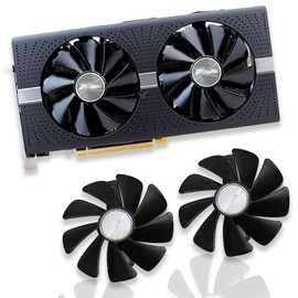 Dotodo CF1015H12D/FDC10U12S9-C Graphics Card Cooling Fan for Sapphire Nitro RX 580 RX 570 RX 480 VGA Graphics Card Cooling (Black, 2 Pieces)