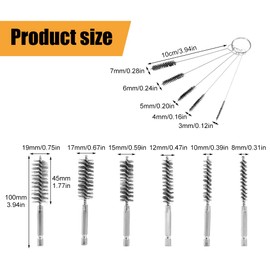 homfanseec 6 Pieces Stainless Steel Bore Brush and 5 Pieces Manual Brush, Wire Brush for Drill, Small Wire Brush for Cleaning Rust, Auto, Corrosion, Tubes Holes, Different Sizes(as Shown)