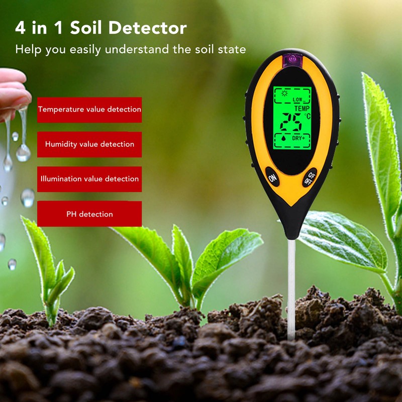 Soil Detector 4 in 1 Moisture Temperature PH Light Accurate