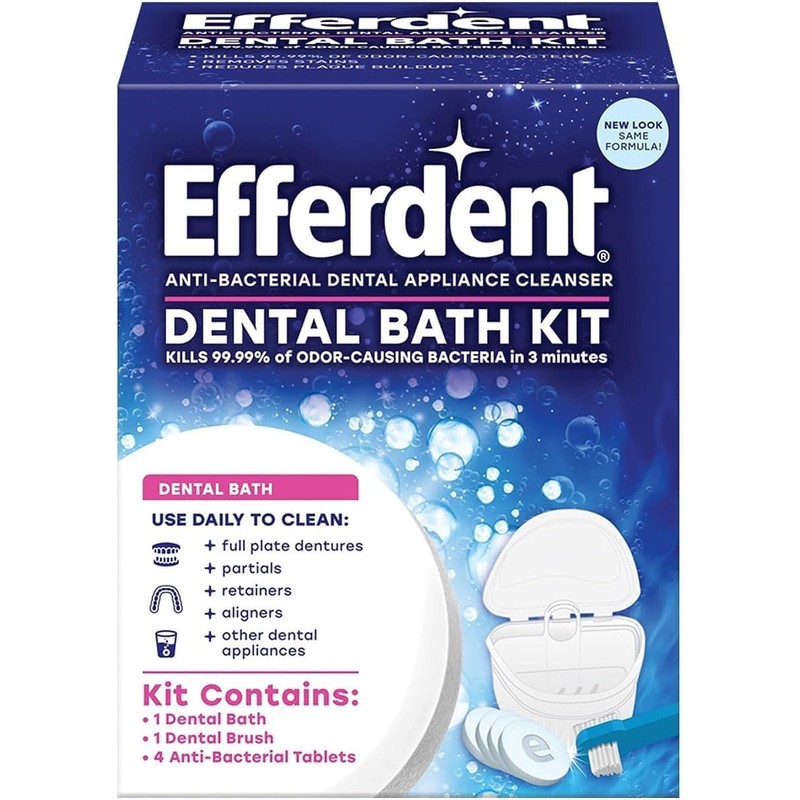 Efferdent Retainer & Denture Cleaner Tablets and Dental Bath, 4