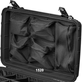 LAFENLIN UPGRADED Lid Organizer for Pelican 1520 Case, 5 Mesh Pockets Storage Organizer, Fits Camera Cases, Diving Dry Boxes, Hard Cases & Toolboxes, Includes Velcro, Durable, Thickening Mesh