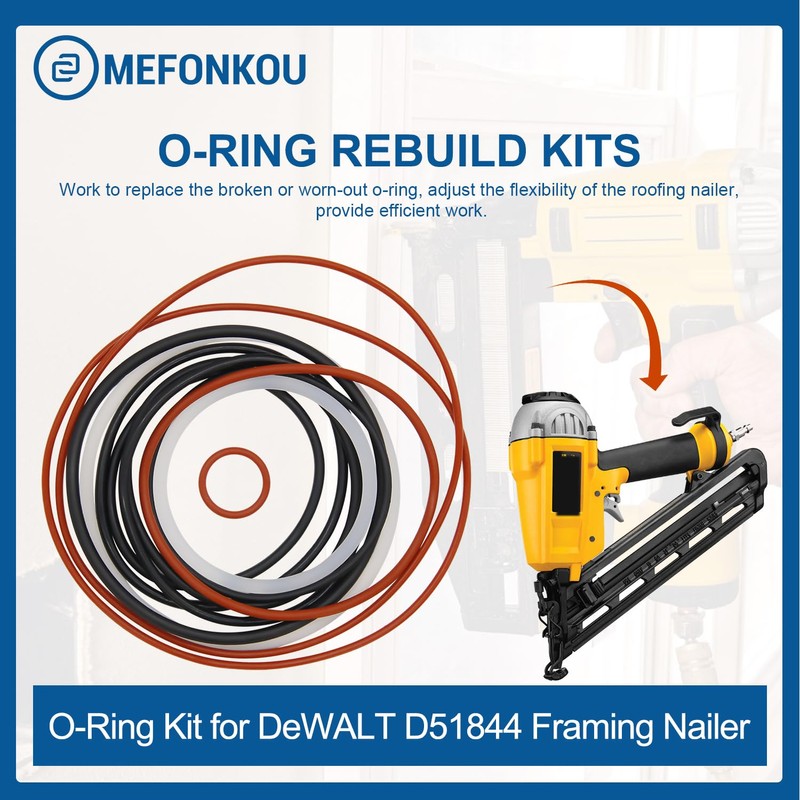 MEFONKOU D51844 O-Ring Rebuild Kit for DeWALT Universal Framing Nailer