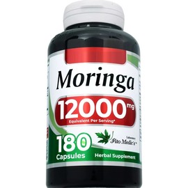 Organic Moringa Oleifera 12000mg Antioxidant 180Caps No Preservative/Gluten Free